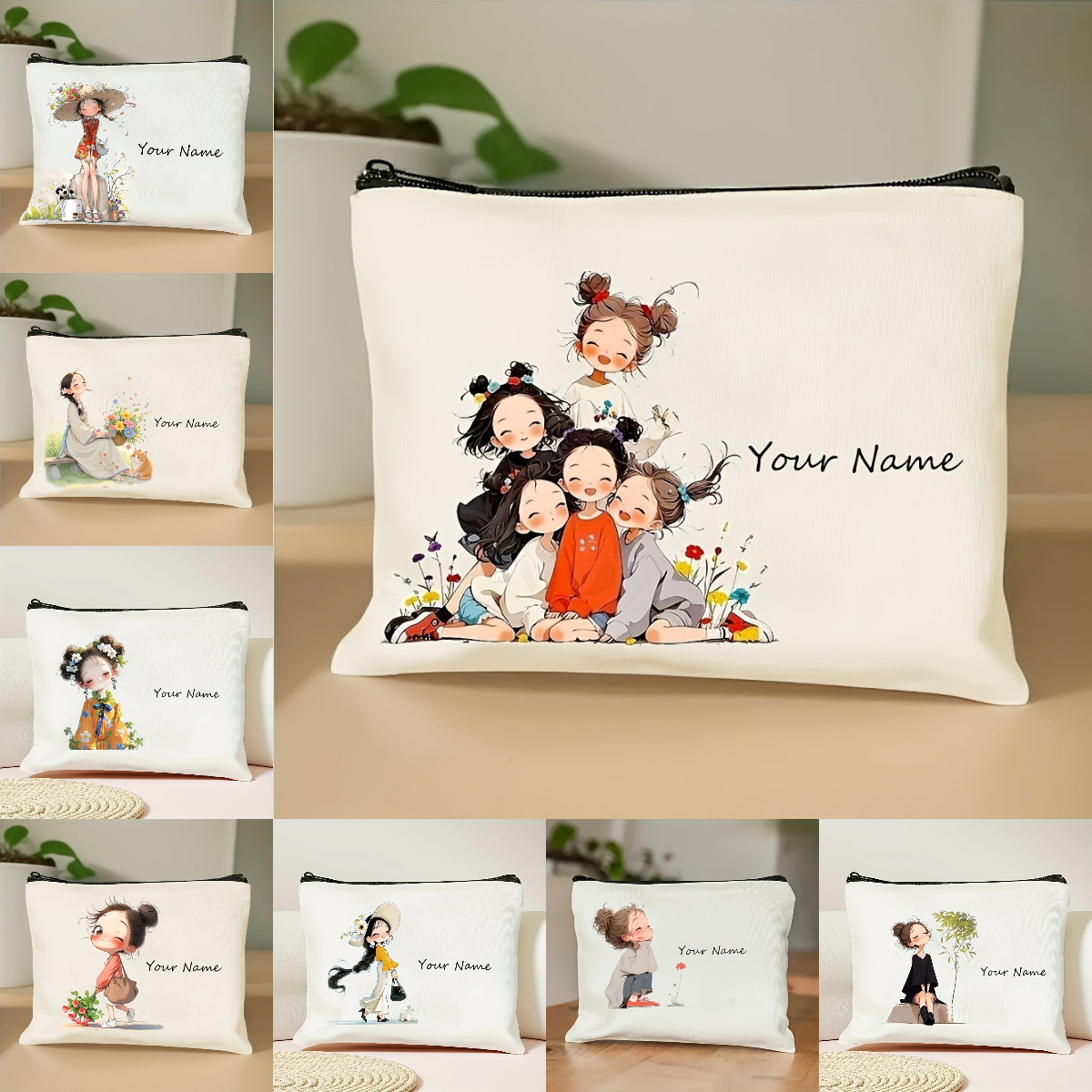 Beauty Makeup Case - Korean-Style Anime Girl Makeup Bag Custom