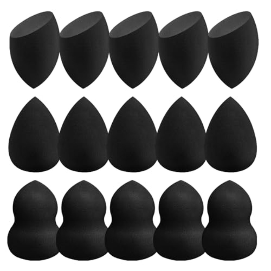 Beauty With Makeup - Makeup Sponge Set 15 Pcs Black,