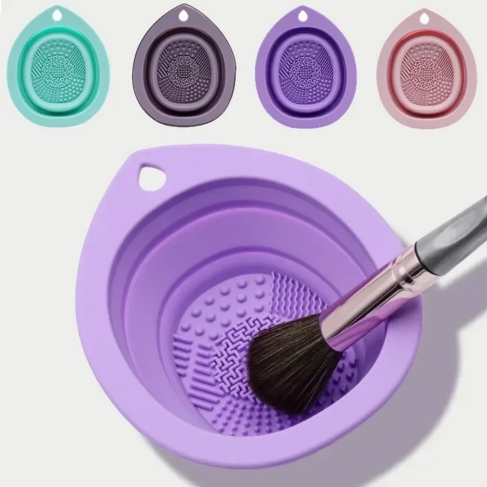 Beauty Makeup Eyeshadow - Silicone Makeup Brush Cleaning Bowl Foldable