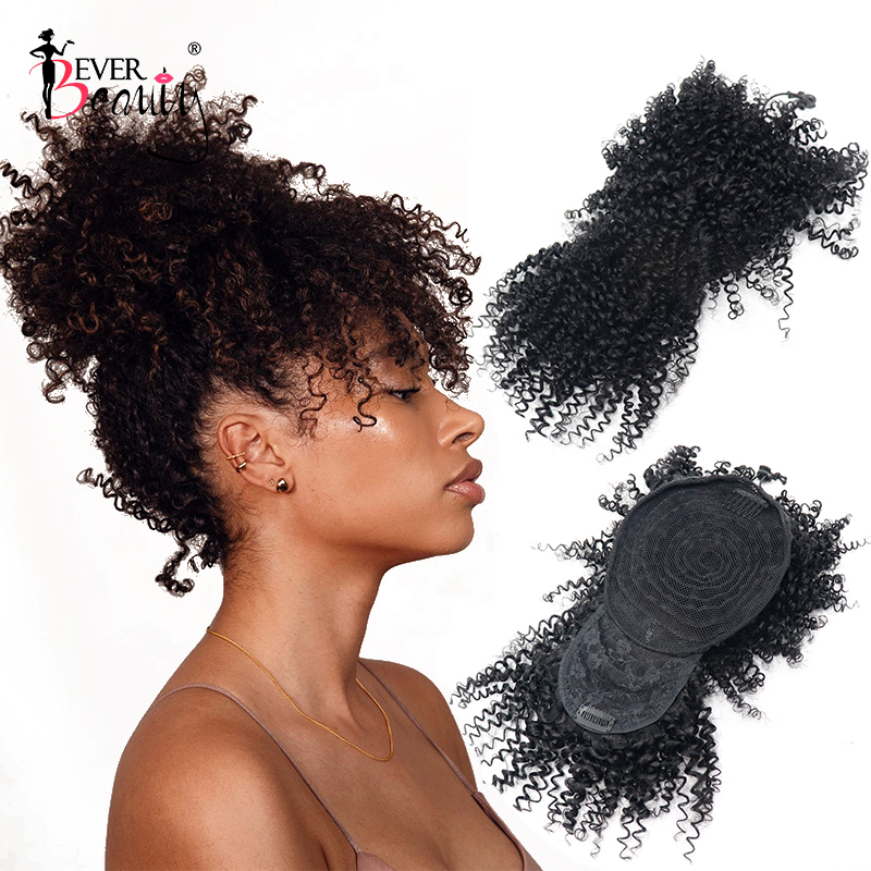 Pure Beauty Hair & Makeup - Ponytail Human Hair Mongolian Afro Kinky