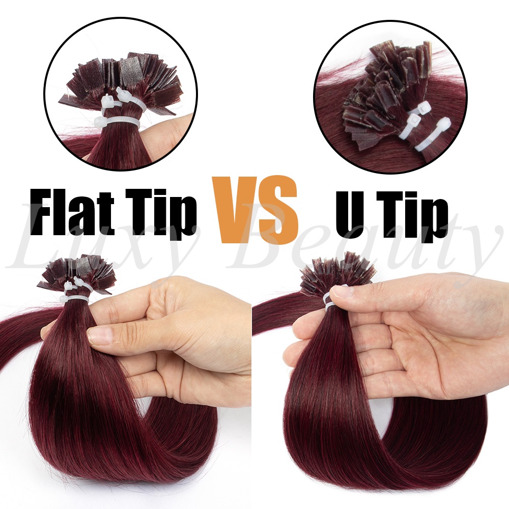 Natural Burgundy U Tip Hair Ex - Pure Beauty Hair & Makeup ulasan dan harga