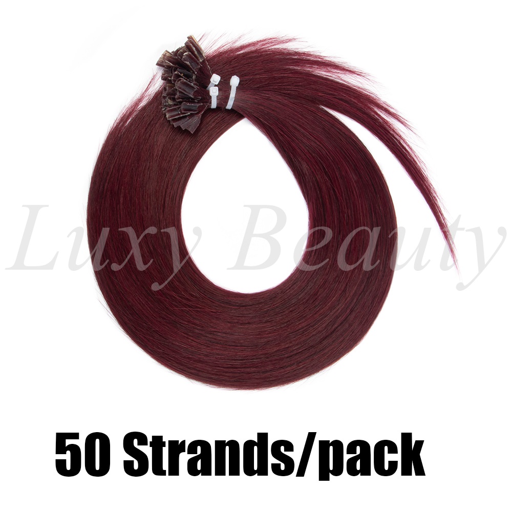 Natural Burgundy U Tip Hair Ex - Pure Beauty Hair & Makeup ulasan dan harga