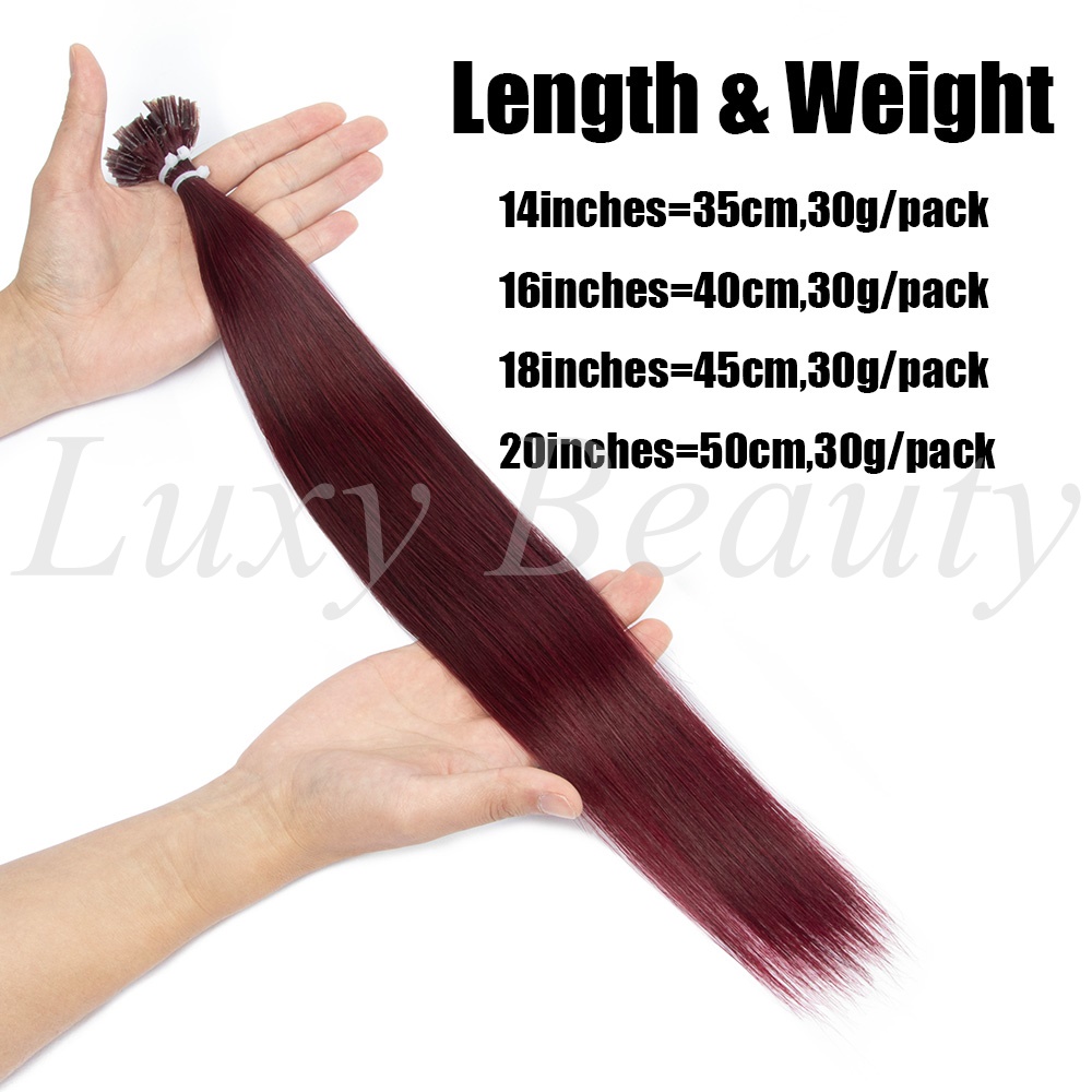 Natural Burgundy U Tip Hair Ex - Pure Beauty Hair & Makeup ulasan dan harga