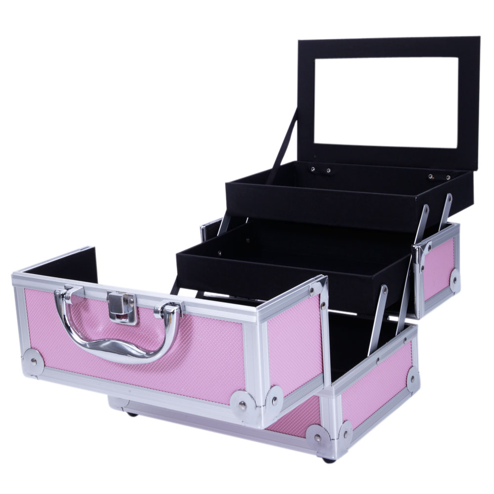 Pink Aluminum Alloy Makeup Cas - Beauty Makeup Case ulasan dan harga