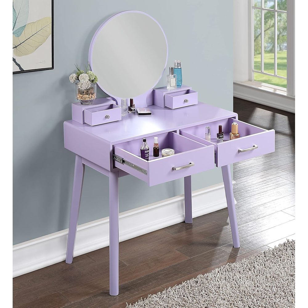 Large Round Mirror Vanity Set  - Beauty With Makeup ulasan dan harga