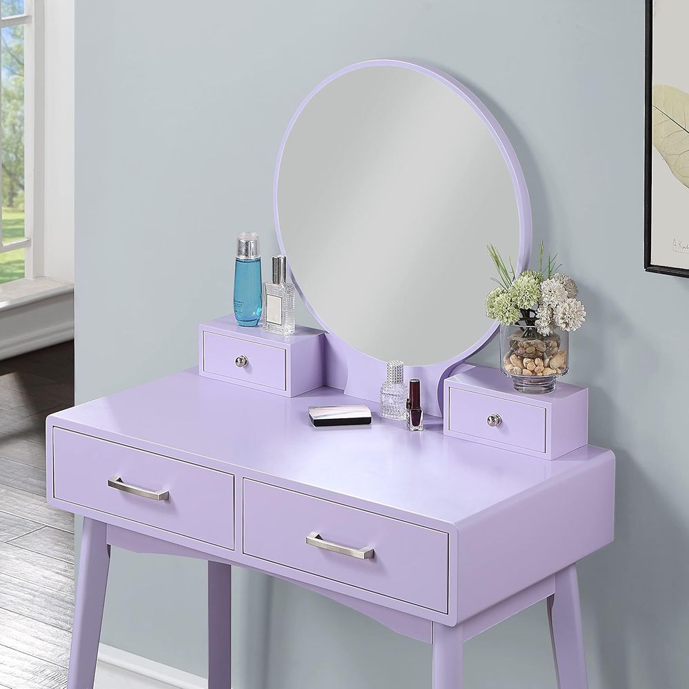 Large Round Mirror Vanity Set  - Beauty With Makeup ulasan dan harga