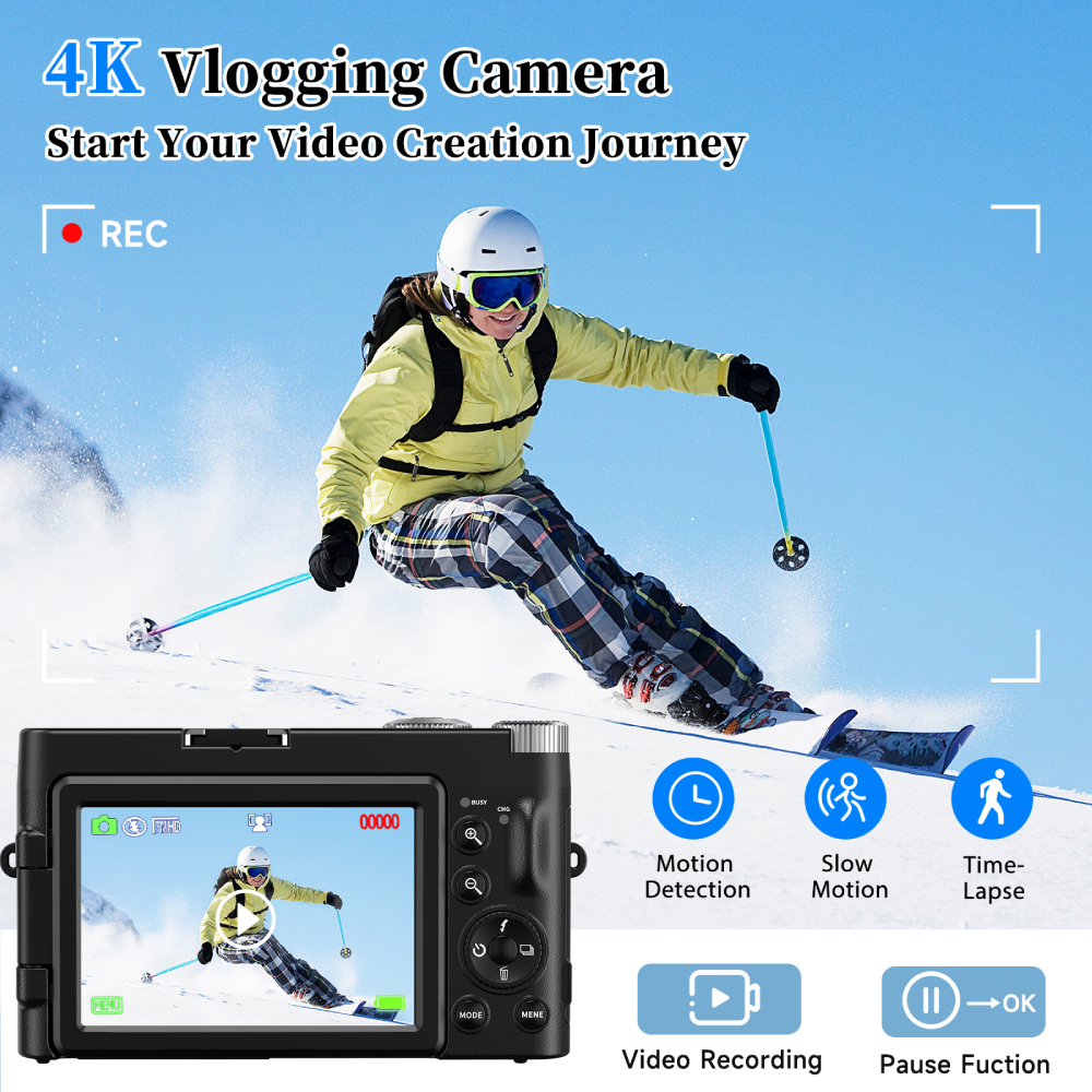 4K 48MP Compact Vlogging Camer - Beauty Makeup Camera ulasan dan harga