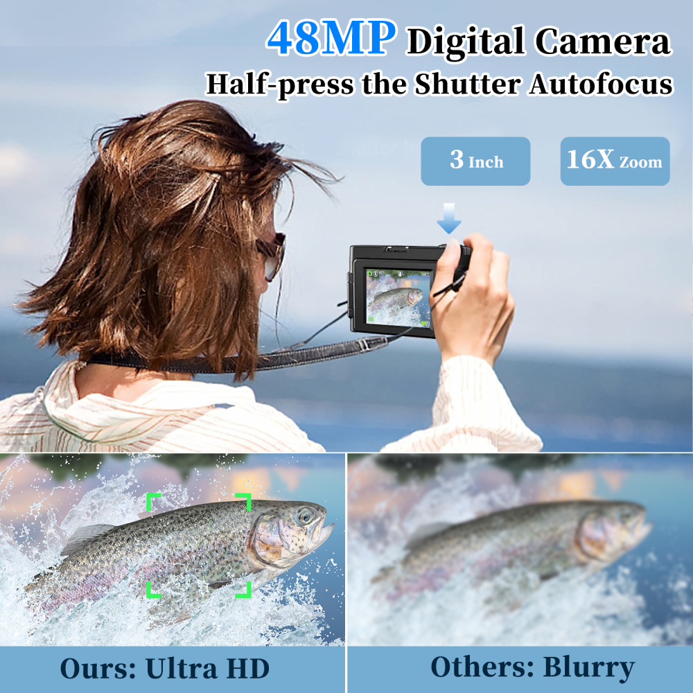 4K 48MP Compact Vlogging Camer - Beauty Makeup Camera ulasan dan harga