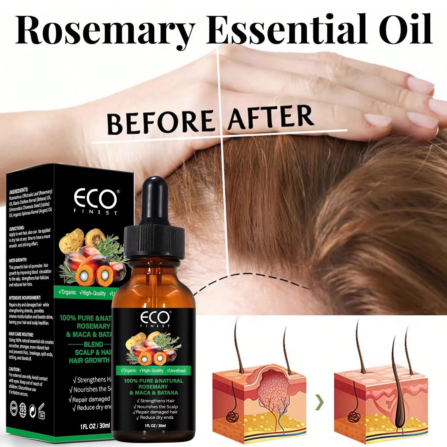 Pure Rosemary Batana Hair Grow - Pure Beauty Hair & Makeup ulasan dan harga
