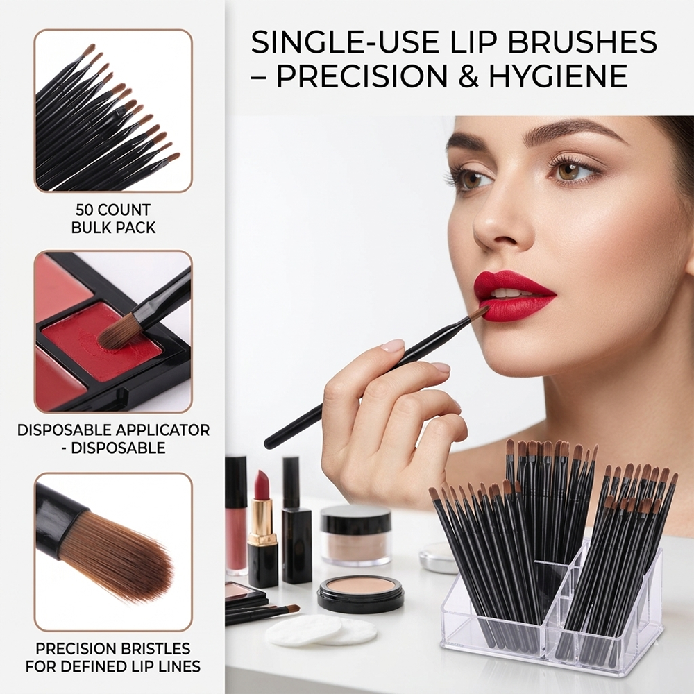 50/100pcs Disposable Lip Brush - Beauty With Makeup ulasan dan harga