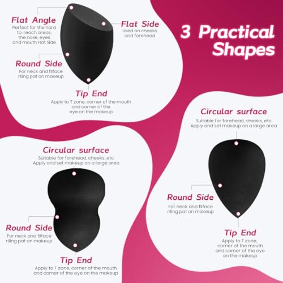 Makeup Sponge Set 15 Pcs Black - Beauty With Makeup ulasan dan harga