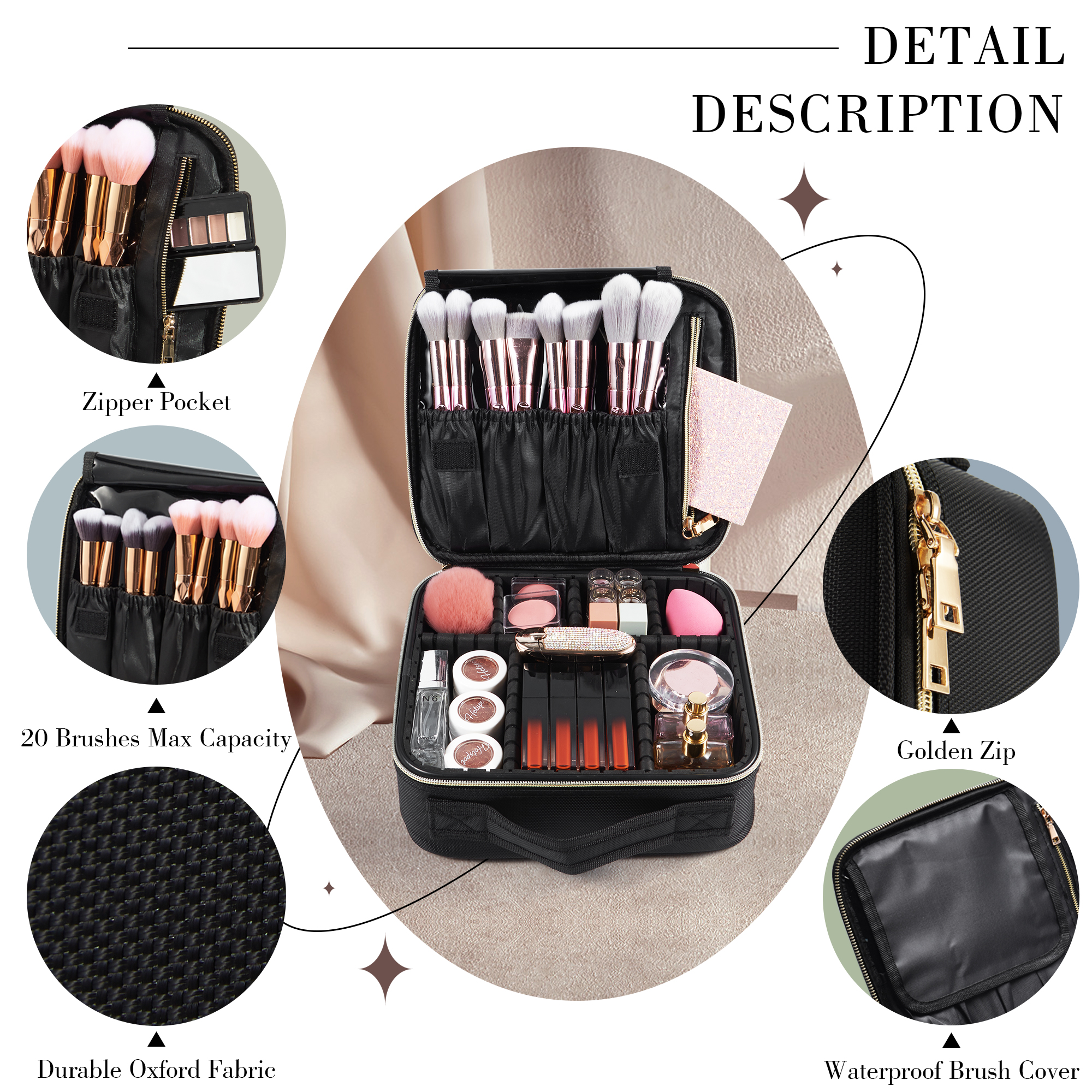 Cosmetic Case Makeup Bag Vanit - Beauty Makeup Case ulasan dan harga
