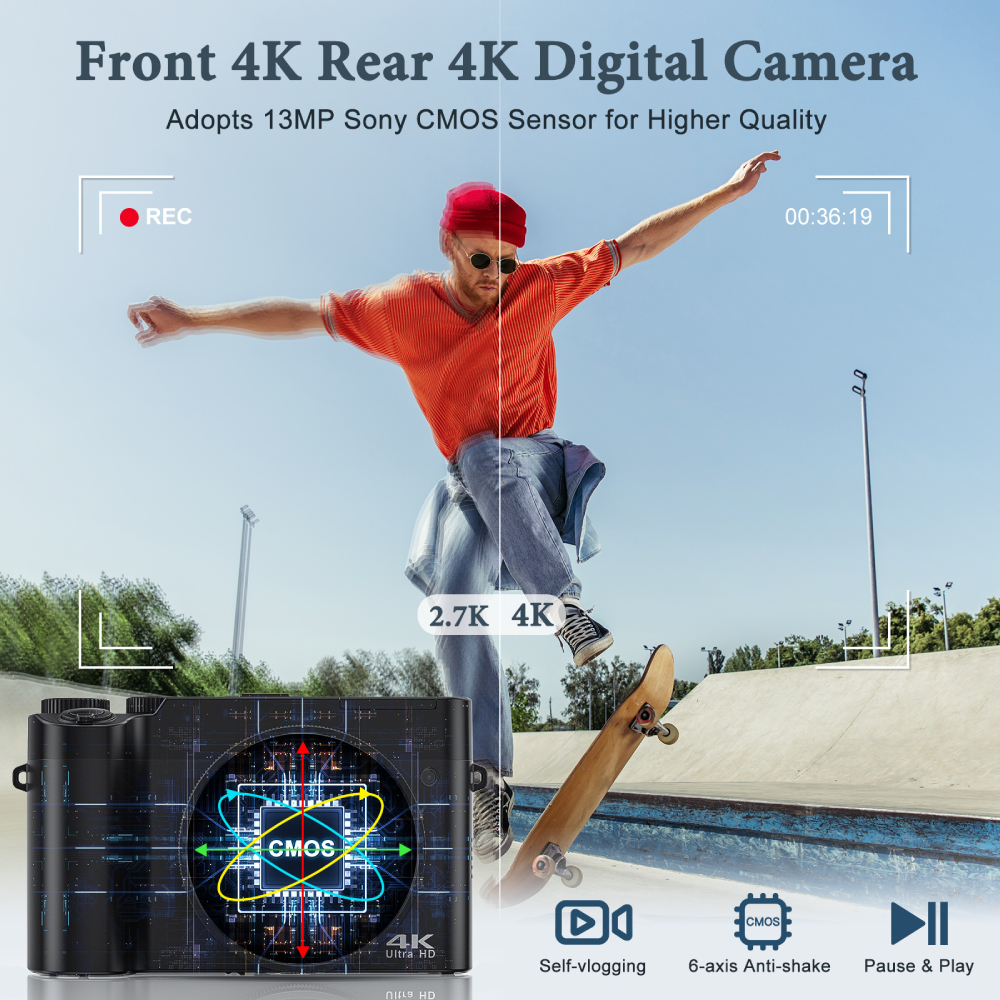 4K 64MP Digital Camera for Pho - Beauty Makeup Camera ulasan dan harga