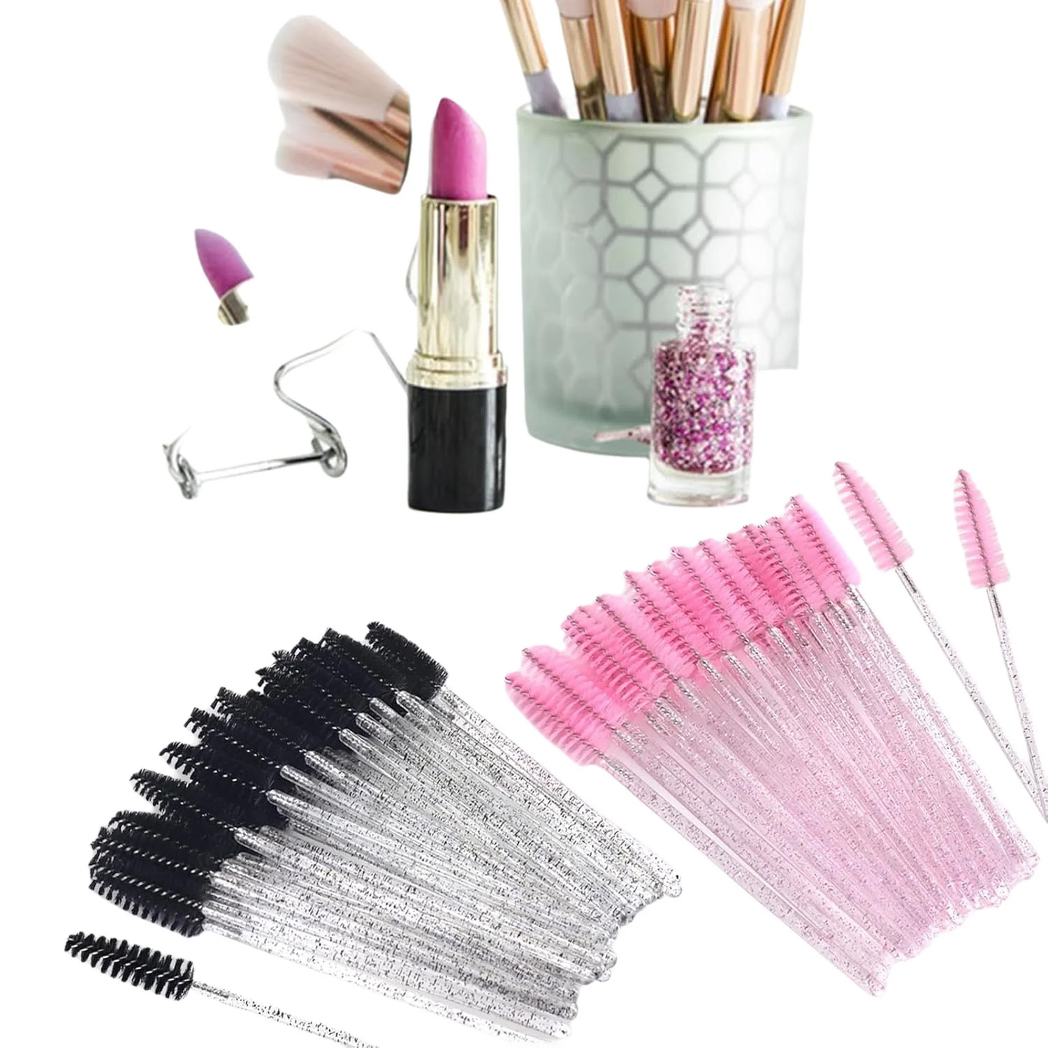 Wholesale 500pcs Eyelash Brush - Beauty Makeup Background ulasan dan harga