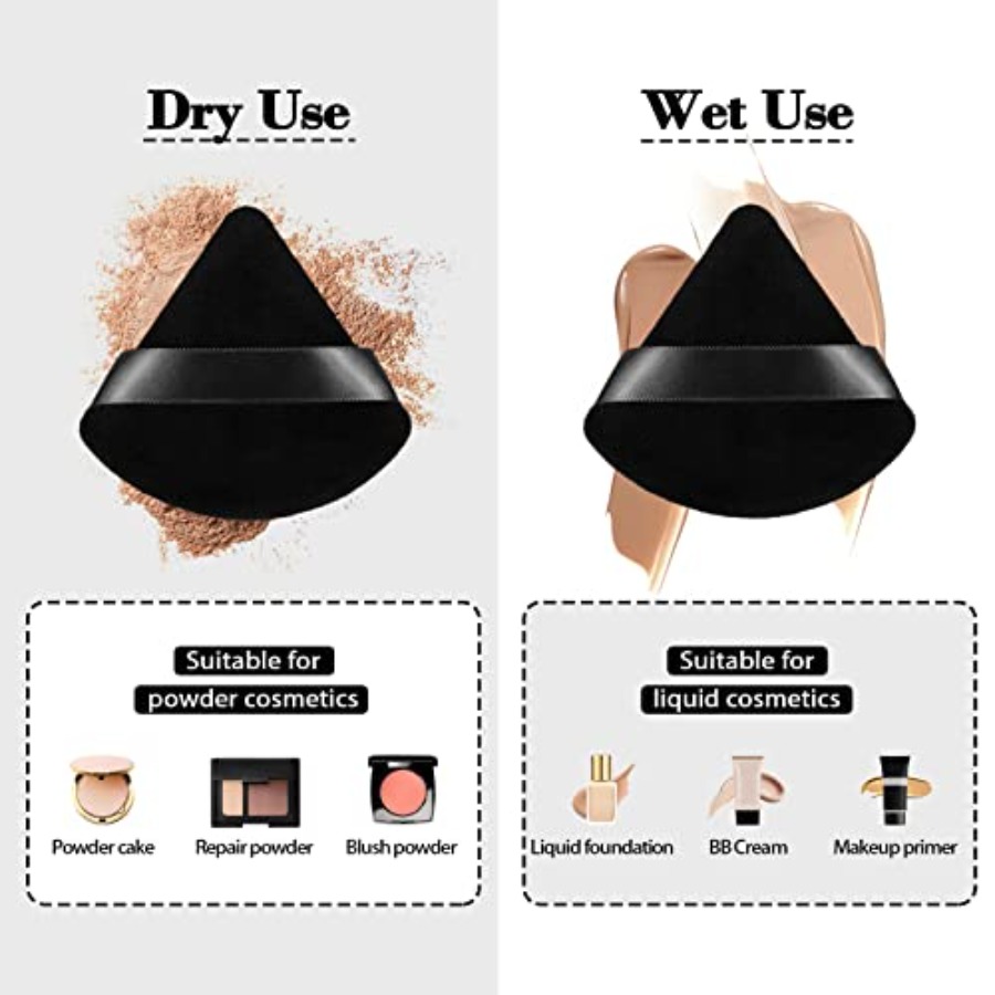 8Pcs of Triangular Powder Puff - Beauty With Makeup ulasan dan harga