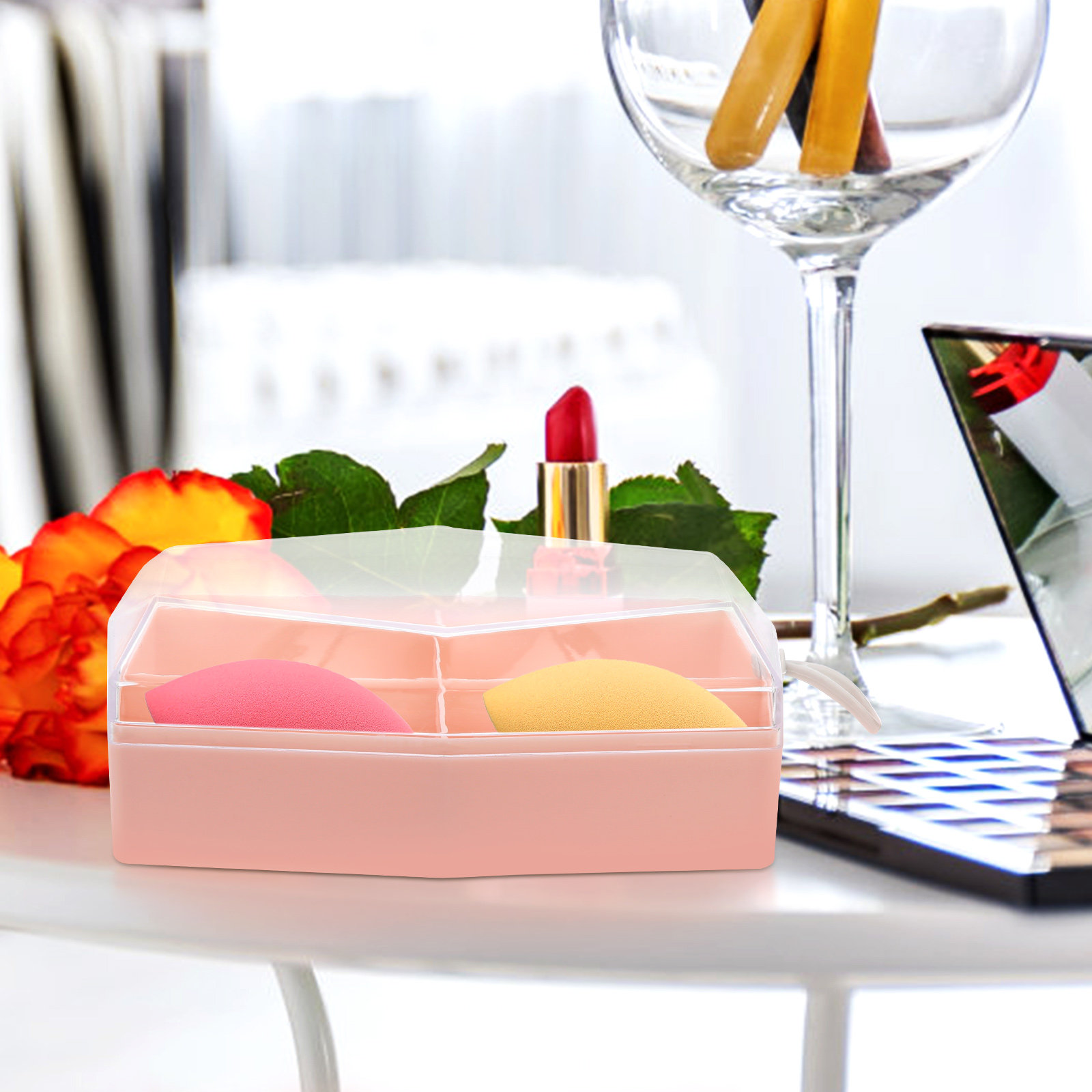 2Pcs Storage Case ABS Makeup S - Beauty Makeup Case ulasan dan harga